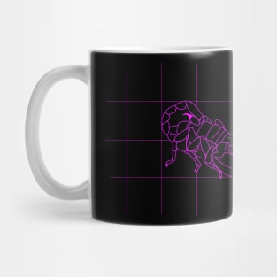 GRID DRAWING of a scorpion pink purple violet Mug